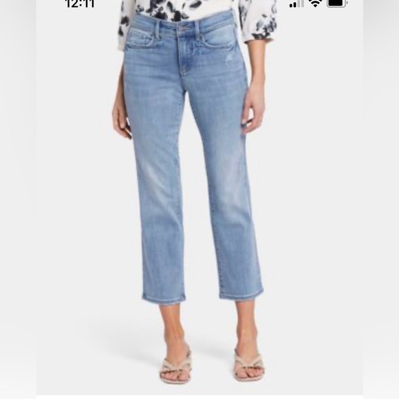 NYDJ Marilyn Straight Leg Jeans Light Wash Ankle Size 8 - Picture 1 of 5